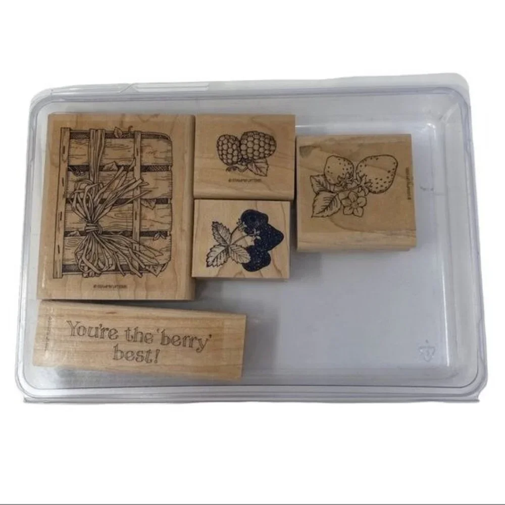 Stampin' Up! Set of 5 Fruit Berries Stamps EUC